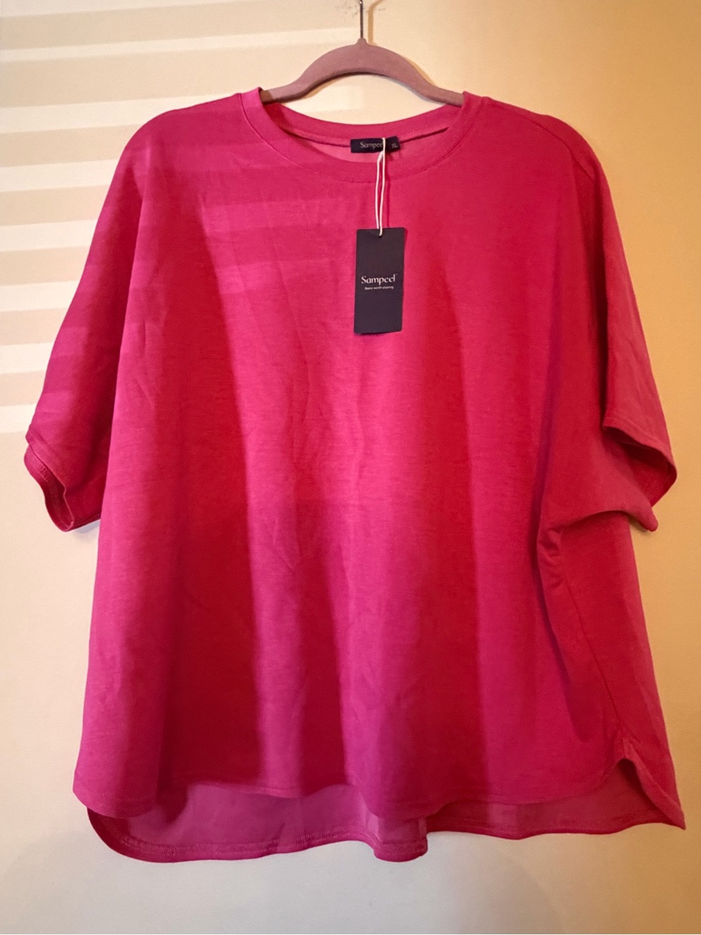Sampeel pink Oversized Crewneck Top and pants set